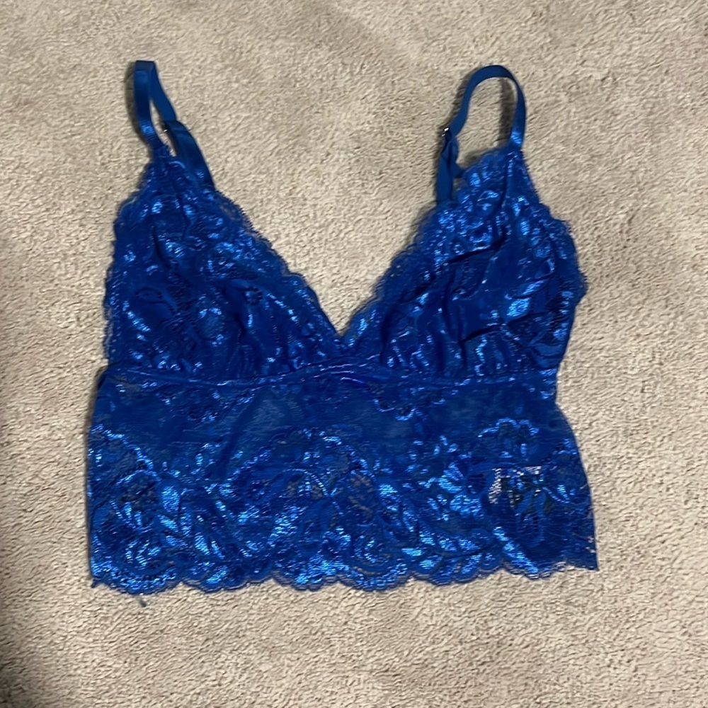 shein blue size xs lace l brallette